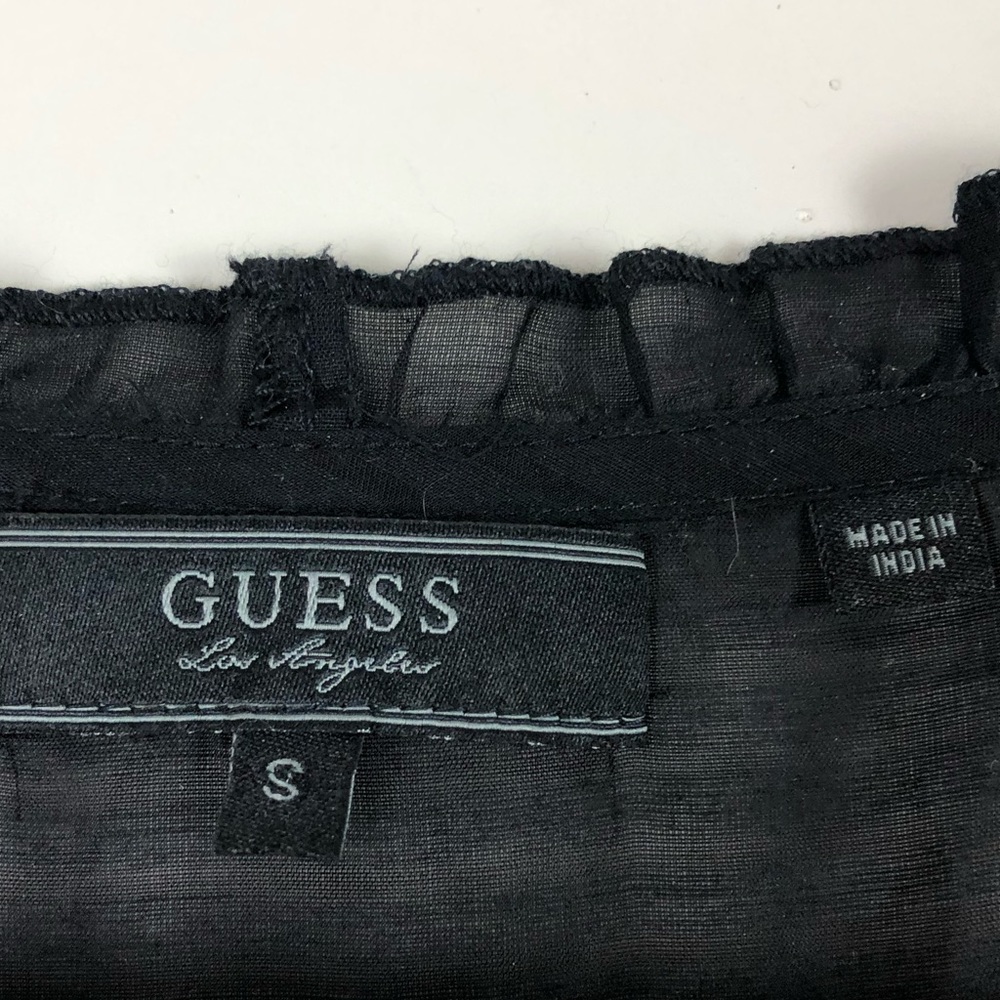 Guess Slightly Sheer Short Sleeve Top - Picture 6 of 6